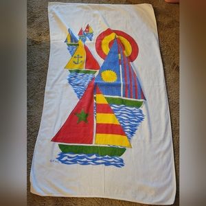 Vintage Golden Crown by FMC Sailboat Themed Beach Towel
